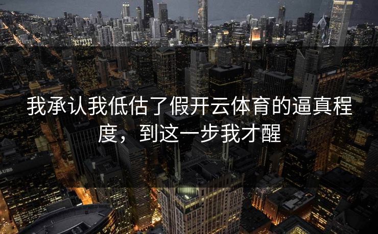 我承认我低估了假开云体育的逼真程度，到这一步我才醒